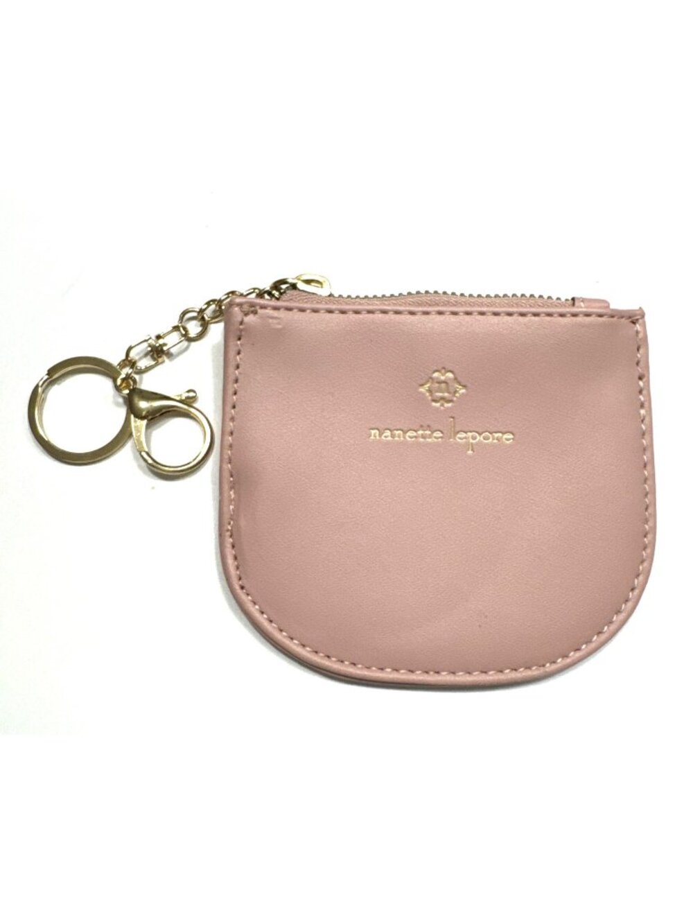 Nanette Lepore Light Pink Zippered Coin Purse with Key Clip